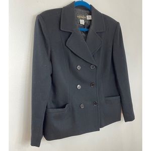 Requirements Fully Lined Black Blazer  Vintage 100% Pure Wool Size: 12